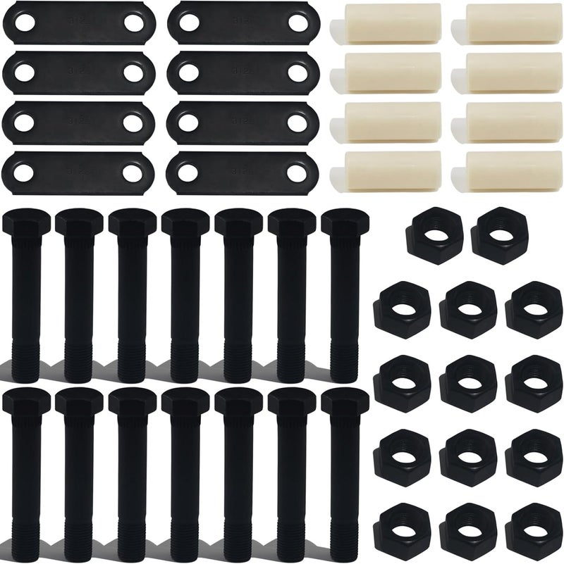 iBroPrat Trailer Shackle Kit,Single Trailer Axle Shackle Kit for Double Eye Spring 3,500 lbs-7,200 lbs 2 Packs (14Pcs Nuts and 14Pcs Bolts) - Image 1